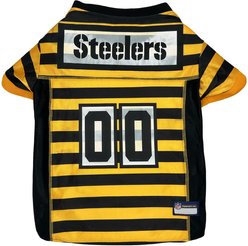 Pets First NFL Pittsburgh Steelers Bumble Bee Throwback Dog & Cat Jersey, Large