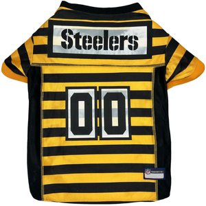 Pets First NFL Pittsburgh Steelers Bumble Bee Throwback Dog & Cat Jersey, Large