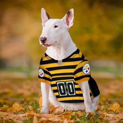 Show full view: Pets First NFL Pittsburgh Steelers Bumble Bee Throwback Dog & Cat Jersey, Large slide 5 of 6