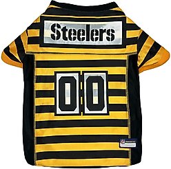 Pets First NFL Pittsburgh Steelers Bumble Bee Throwback Dog & Cat Jersey, Small