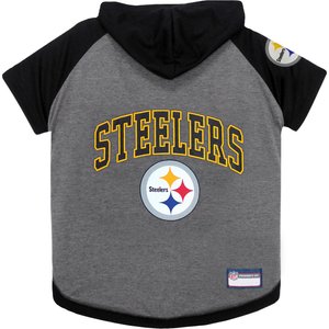 Pets First NFL Pittsburgh Steelers Hoodie Dog & Cat Tee Shirt, X-Small