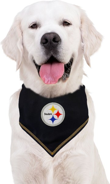 Show full view: Pets First NFL Pittsburgh Steelers Tie Around Dog & Cat Bandana, Large/X-Large slide 3 of 5