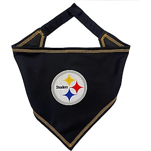 Pets First NFL Pittsburgh Steelers Tie Around Dog & Cat Bandana, Small/Medium
