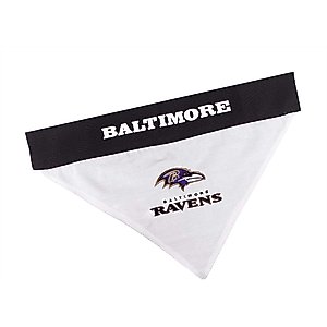 Pets First NFL Reversible Dog & Cat Bandana, Baltimore Ravens, Large/X-Large