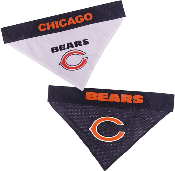 Show full view: Pets First NFL Reversible Dog & Cat Bandana, Chicago Bears, Small/Medium slide 4 of 7
