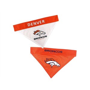 Pets First NFL Reversible Dog & Cat Bandana, Denver Broncos, Small/Medium