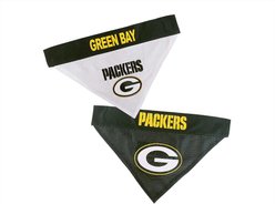 Pets First NFL Reversible Dog & Cat Bandana, Green Bay Packers, Small/Medium