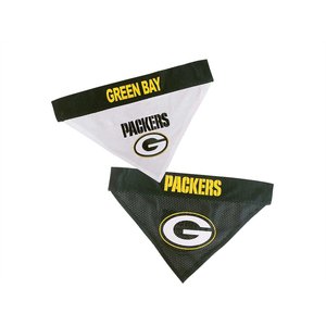 Pets First NFL Reversible Dog & Cat Bandana, Green Bay Packers, Small/Medium