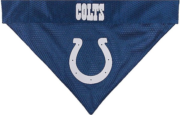 Show full view: Pets First NFL Reversible Dog & Cat Bandana, Indianapolis Colts, Large/X-Large slide 2 of 6