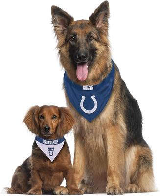 Show full view: Pets First NFL Reversible Dog & Cat Bandana, Indianapolis Colts, Large/X-Large slide 5 of 7