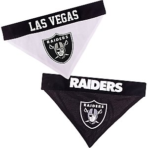 Pets First NFL Reversible Dog & Cat Bandana, Las Vegas Raiders, Large/X-Large