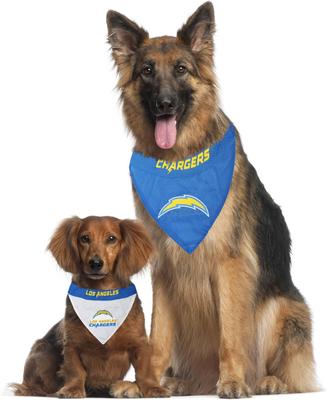 Show full view: Pets First NFL Reversible Dog & Cat Bandana, Los Angeles Chargers, Small/Medium slide 4 of 6