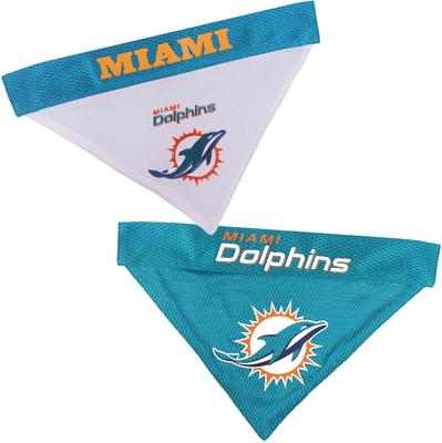 Show full view: Pets First NFL Reversible Dog & Cat Bandana, Miami Dolphins, Large/X-Large slide 3 of 6