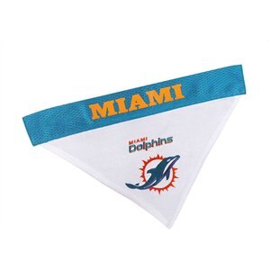 Pets First NFL Reversible Dog & Cat Bandana, Miami Dolphins, Small/Medium