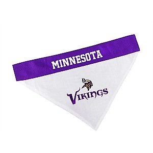 Pets First NFL Reversible Dog & Cat Bandana, Minnesota Vikings, Large/X-Large