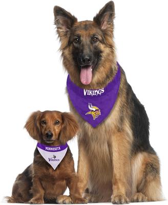 Show full view: Pets First NFL Reversible Dog & Cat Bandana, Minnesota Vikings, Large/X-Large slide 4 of 6
