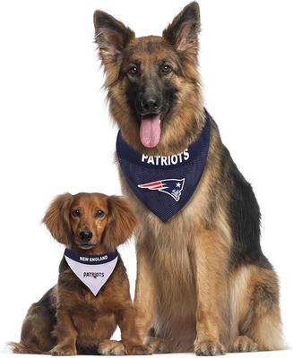 Show full view: Pets First NFL Reversible Dog & Cat Bandana, New England Patriots, Large/X-Large slide 4 of 6