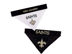 Pets First NFL Reversible Dog & Cat Bandana, New Orleans Saints, Large/X-Large