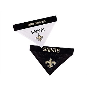Pets First NFL Reversible Dog & Cat Bandana, New Orleans Saints, Large/X-Large