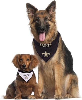 Show full view: Pets First NFL Reversible Dog & Cat Bandana, New Orleans Saints, Large/X-Large slide 4 of 6