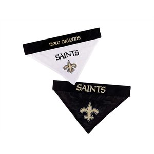 Pets First NFL Reversible Dog & Cat Bandana, New Orleans Saints, Small/Medium
