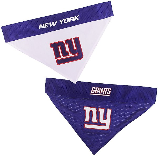 Show full view: Pets First NFL Reversible Dog & Cat Bandana, New York Giants, Small/Medium slide 5 of 7