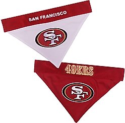Pets First NFL Reversible Dog & Cat Bandana, San Francisco 49ers, Large/X-Large