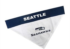 Pets First NFL Reversible Dog & Cat Bandana, Seattle Seahawks, Large/X-Large