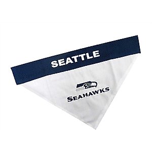 Pets First NFL Reversible Dog & Cat Bandana, Seattle Seahawks, Large/X-Large