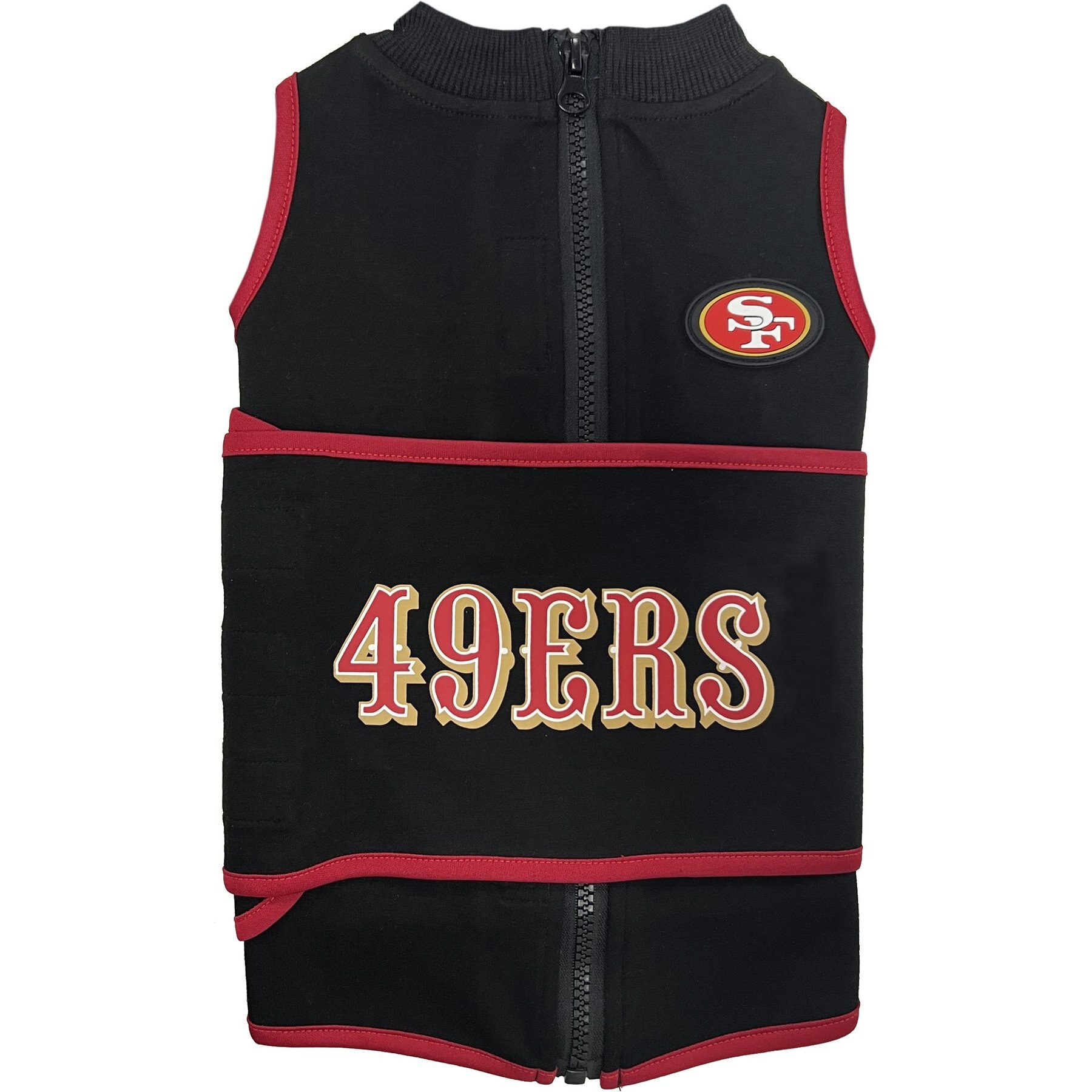 Pets First NFL Dog & Cat Soothing Solution Vest, San Francisco 49Ers, Medium