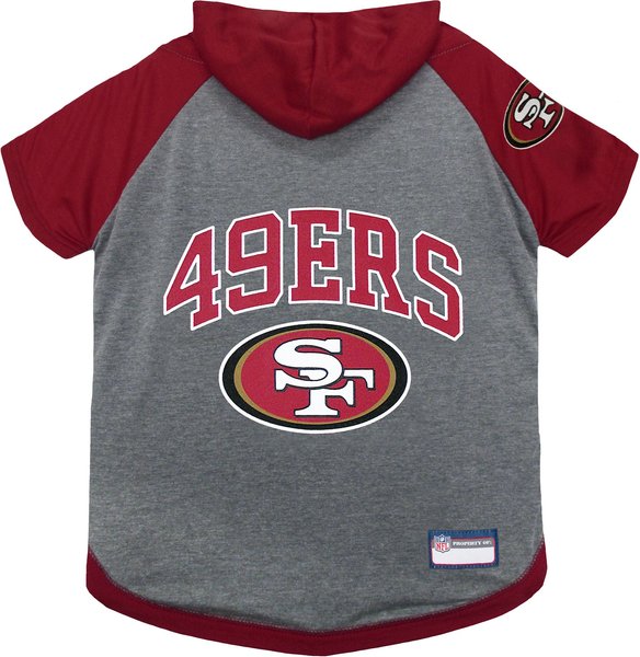 Show full view: Pets First NFL San Francisco 49Ers Hoodie Dog & Cat Tee Shirt, Medium slide 1 of 6