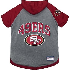 Pets First NFL San Francisco 49Ers Hoodie Dog & Cat Tee Shirt, X-Small