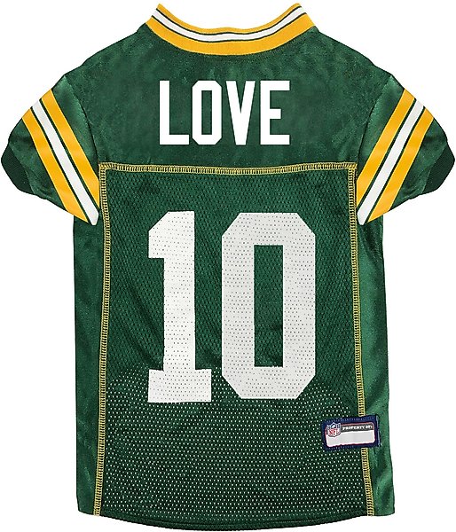 Show full view: Pets First NFLPA Jordan Love Dog & Cat Jersey, Large slide 1 of 6
