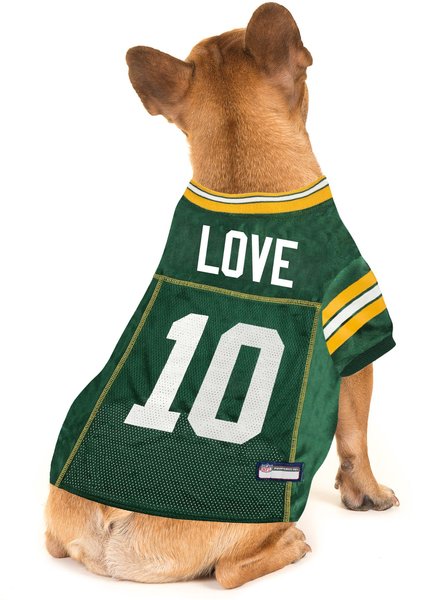 Show full view: Pets First NFLPA Jordan Love Dog & Cat Jersey, Large slide 4 of 6