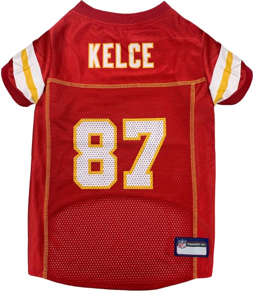 Show full view: Pets First NFLPA Travis Kelce Dog & Cat Jersey, Large slide 1 of 6