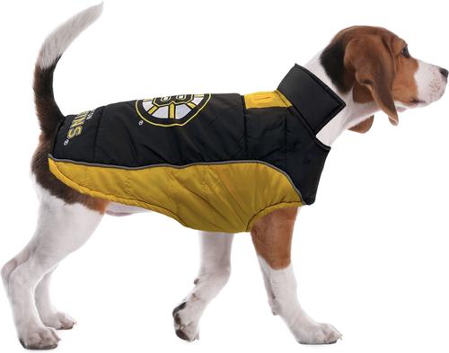 Show full view: Pets First NHL Boston Bruins Dog & Cat Puffer Vest, Small slide 6 of 7