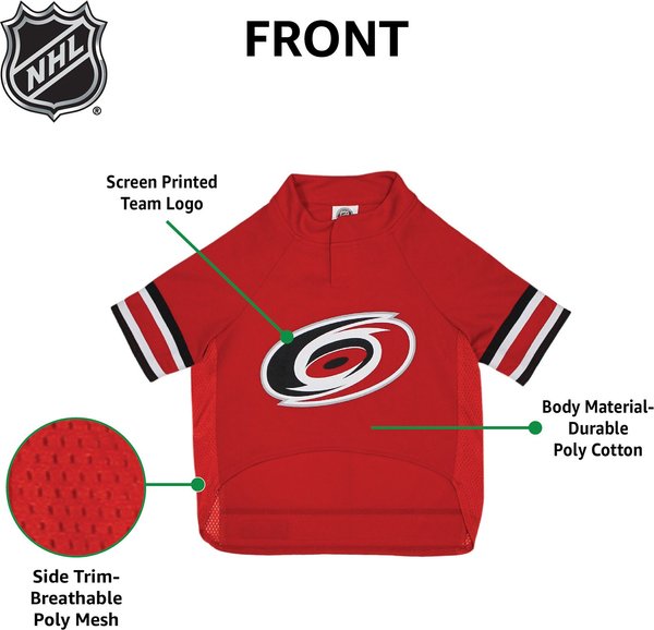 Show full view: Pets First NHL Dog & Cat Jersey, Carolina Hurricanes, Large slide 6 of 7