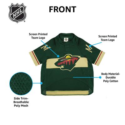 Show full view: Pets First NHL Dog & Cat Jersey, Minnesota Wild, XX-Large slide 7 of 8