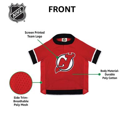 Show full view: Pets First NHL Dog & Cat Jersey, New Jersey Devils, Medium slide 6 of 7