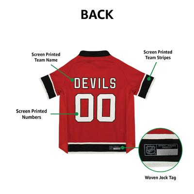 Show full view: Pets First NHL Dog & Cat Jersey, New Jersey Devils, X-Large slide 5 of 7