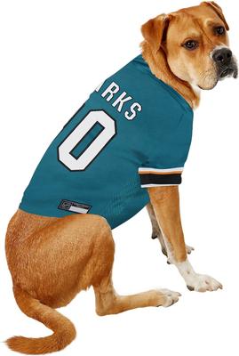 Show full view: Pets First NHL Dog & Cat Jersey, San Jose Sharks, Large slide 3 of 7