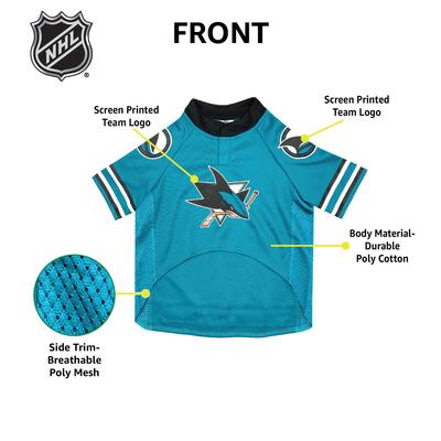 Show full view: Pets First NHL Dog & Cat Jersey, San Jose Sharks, Large slide 6 of 7