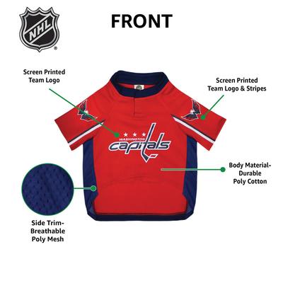 Show full view: Pets First NHL Dog & Cat Jersey, Washington Capitals, Large slide 7 of 9