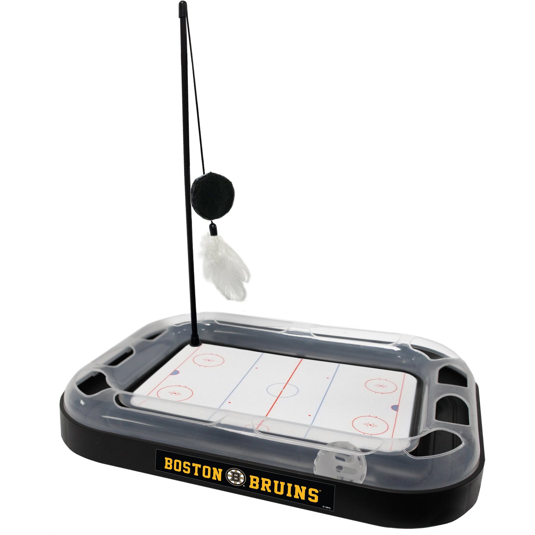 Pets First NHL Hockey Rink Cat Scratcher Toy with Catnip, Boston Bruins