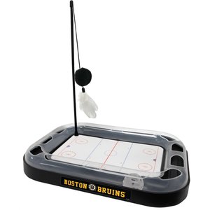 Pets First NHL Hockey Rink Cat Scratcher Toy with Catnip, Boston Bruins 