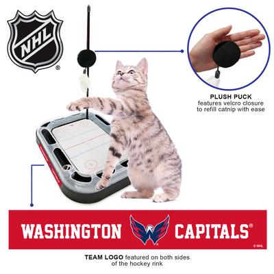 Show full view: Pets First NHL Hockey Rink Cat Scratcher Toy with Catnip, Washington Capitals  slide 3 of 5