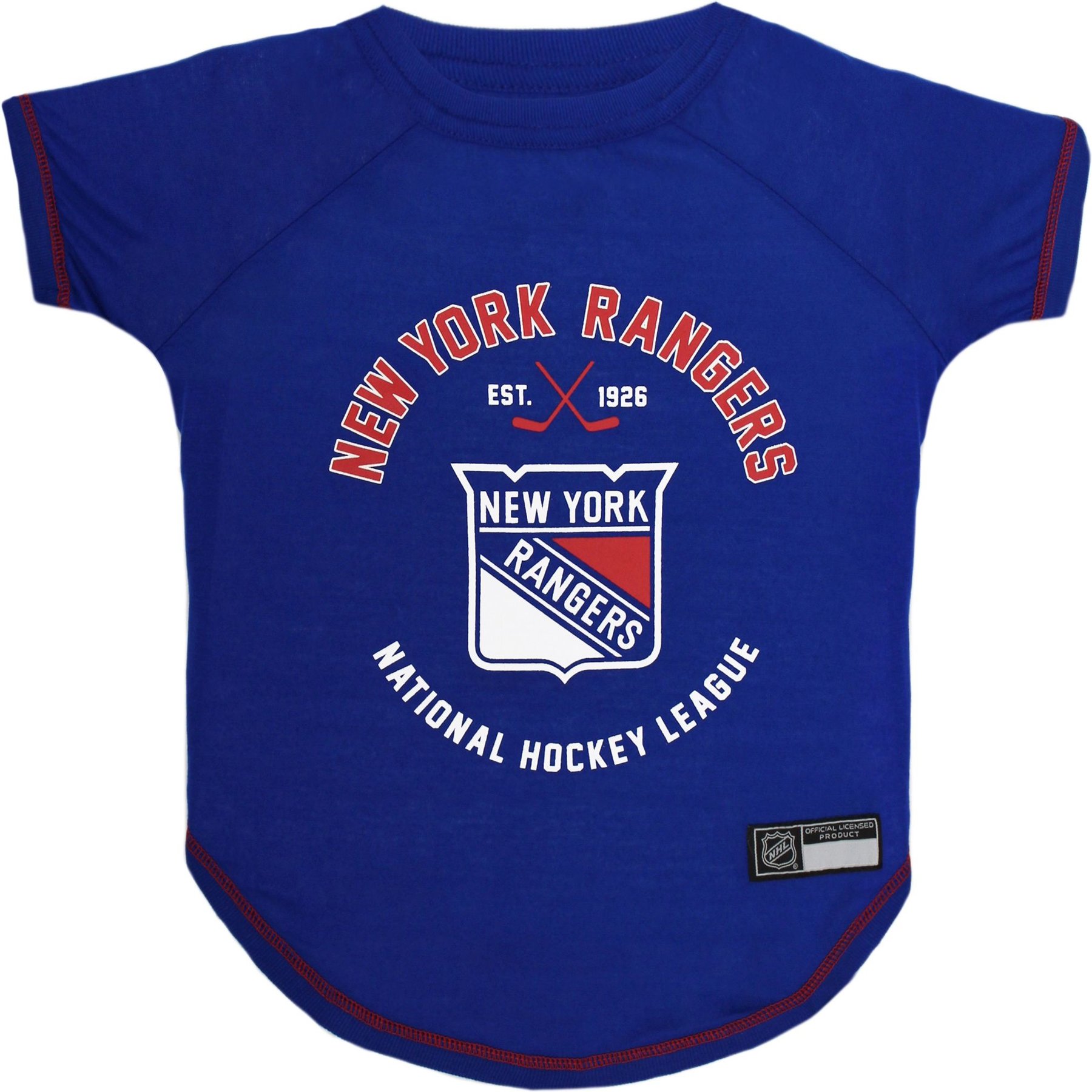 Pets First NHL New York Rangers Dog & Cat T-Shirt, Large