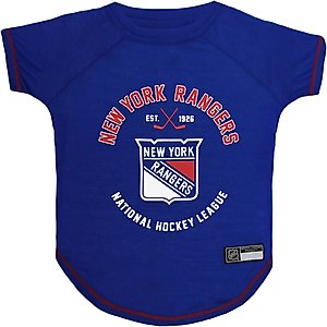 Pets First NHL New York Rangers Dog & Cat T-Shirt, Small