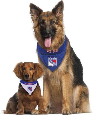 Show full view: Pets First NHL New York Rangers Reversible Dog & Cat Bandana, Large/X-Large slide 5 of 5