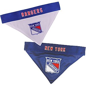 Pets First NHL New York Rangers Reversible Dog & Cat Bandana, Small/Medium